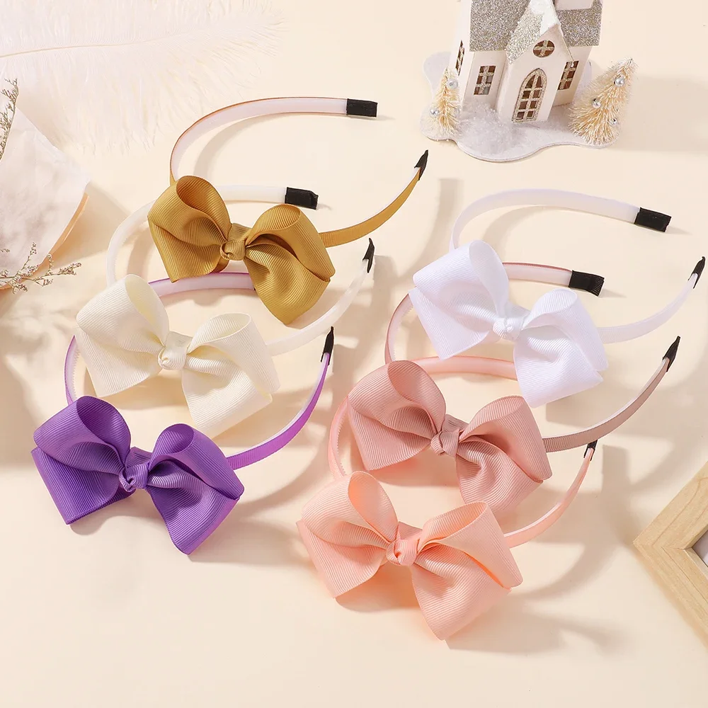 BABY BOWS 2 Teile/los 4,52'' Ripsband Haarbögen Stirnbänder für Mädchen Niedliche Schleife Haarbänder Kopfbedeckung Haarschmuck Set