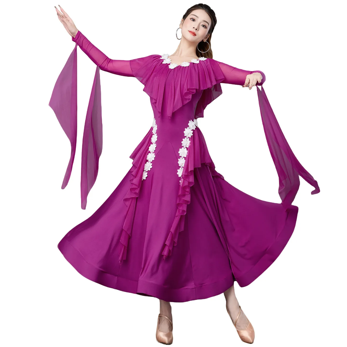 2026 New Modern Dance Dress National Standard Waltz Dance Competition Table Performance Clothing 7231