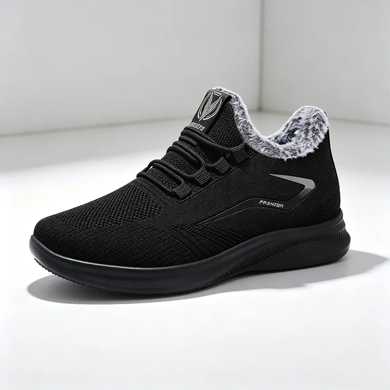 Autumn and Winter Men's Shoes Fly-woven Mesh Breathable Soft Sole One Pedal Casual Lazy Shoes Men Shoes