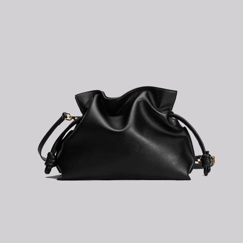 Design Underarm Bags Women Split Leather Solid Color Drawstring Single Shoulder Crossbody Bag for Female EK126-1