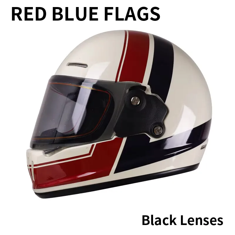 

Motorcycle Vintage Full Helmet Motorcycle Cruiser Helmet with Multiple Color Lens Options Retro Bike Headgear for Riders