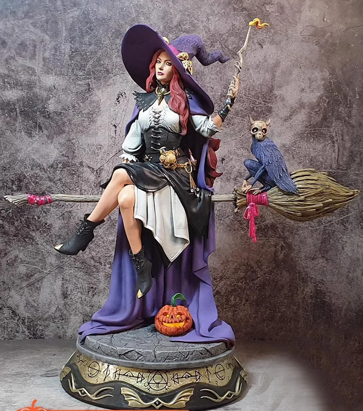 1/24 1/18  Resin Model Kits Female wizard Figure Sculpture Unpainted Painted  No Color RW-796