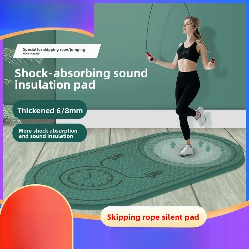 줄넘기 충격 흡수 방음 및 충격 저항 1cm 두꺼운 미끄럼 방지 침묵 실내 피트니스 요가 매트