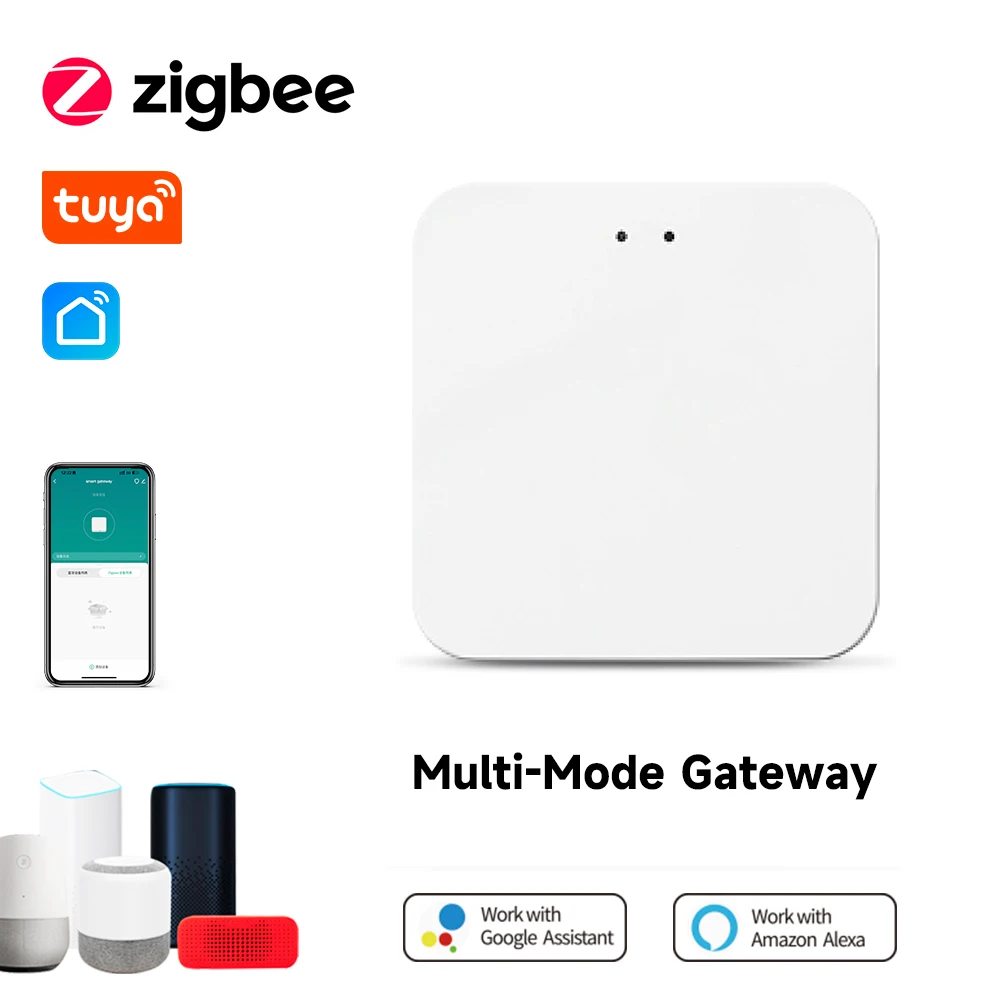 Puerta de enlace Hub multimodo con cable inalámbrico Tuya Zigbee para automatización del hogar inteligente para dispositivos Zigbee a través de