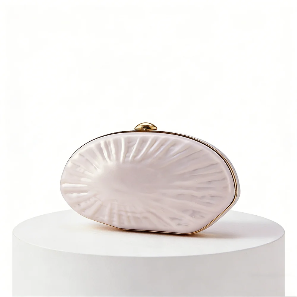 

Lady Original Evening Bag Party Banquet Women Purse Hard Summer Shell Clutch Bags Metal Purse Frame Acrylic Shell Egg Handbag