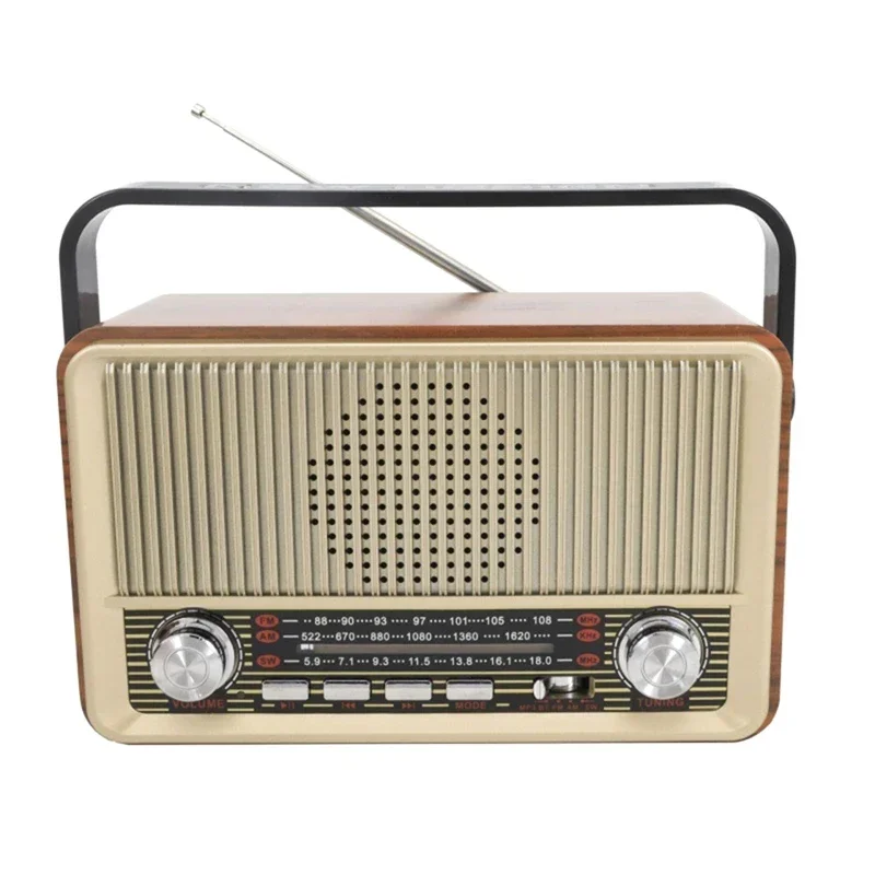 Portable Wooden Retro Bluetooth Speaker Radio FM / AM / SW Card TF USB MP3 Music Player