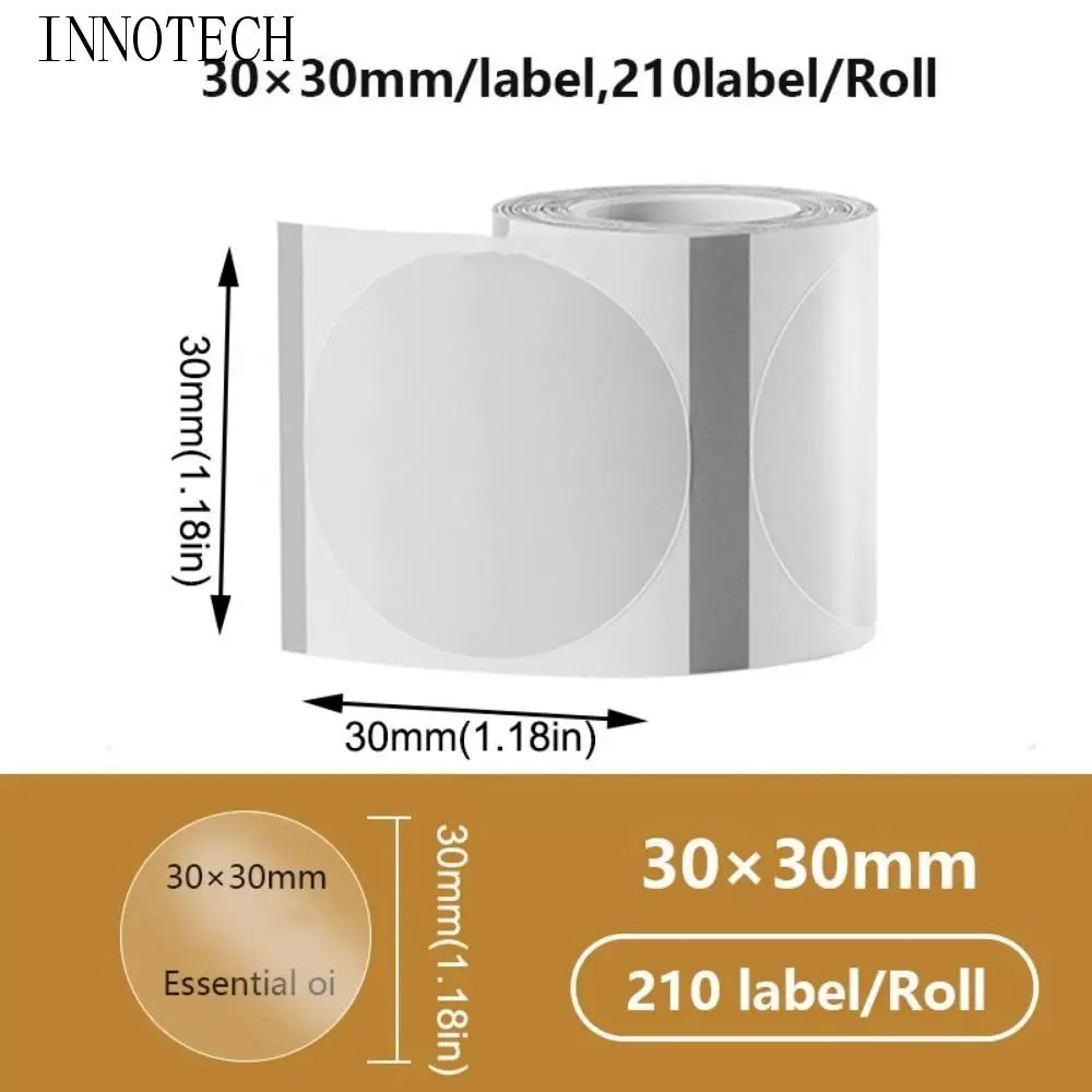 

230 шт., прозрачная пустая этикетка, наклейка, квадратная/круглая водонепроницаемая бумага для термопечати, устойчивая к разрыву, съемная