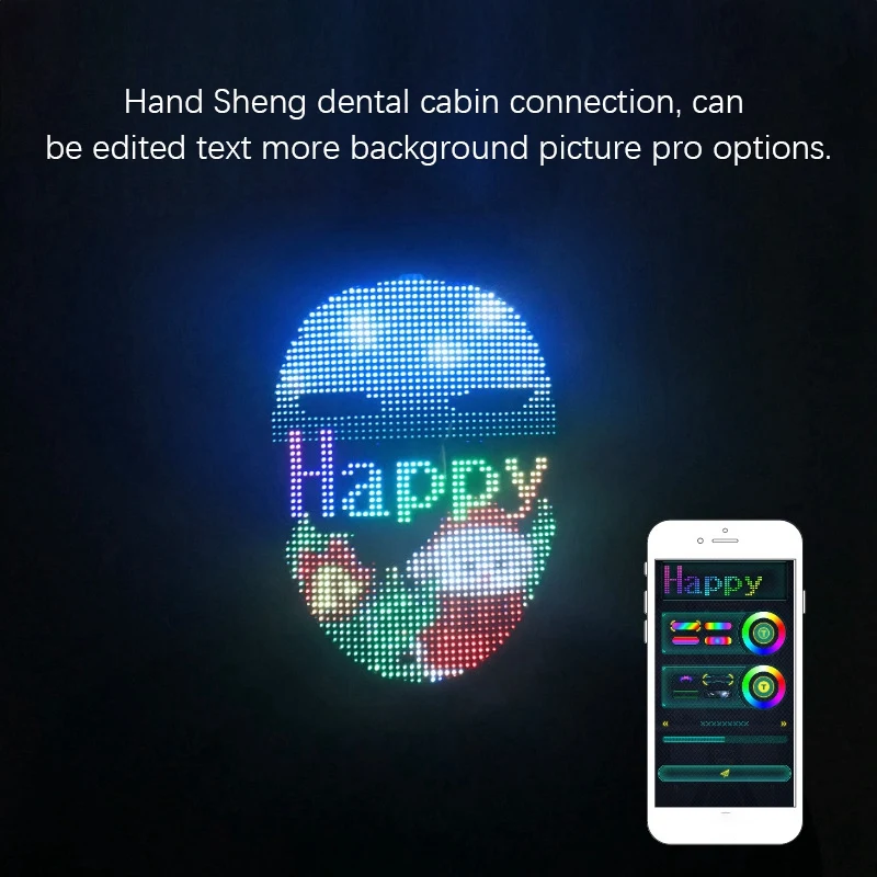 TTKK-Variable Face Glow Mask, Mobile APP Edição, LED, Adequado para Festivais, Festas, Danças, Bares, Discotecas, Hot