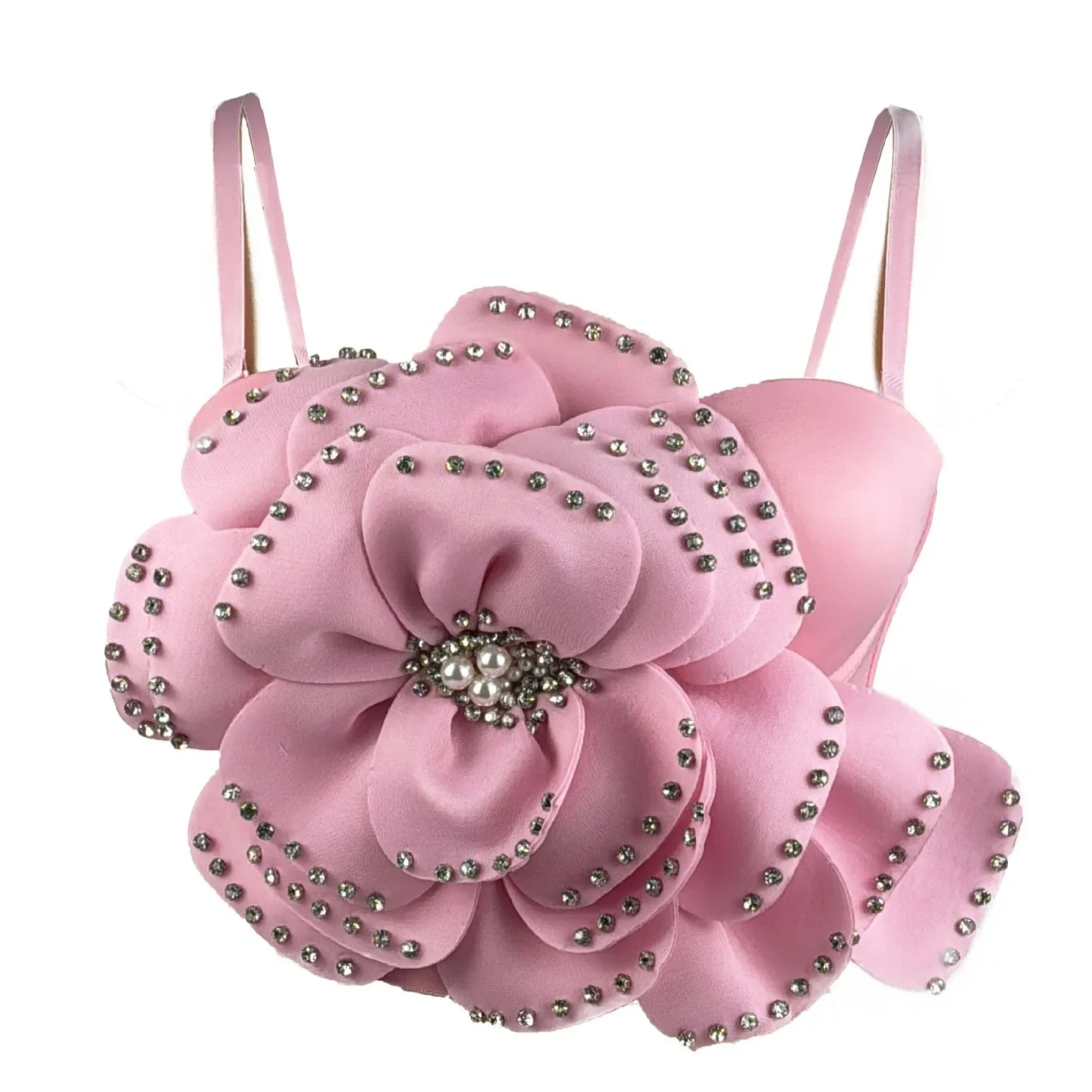 เสื้อเกาะอกประดับด้วยลูกปัดลายดอกไม้สุดชิคเสื้อสายเดี่ยวแบบวินเทจรัดรูปสายรัดเซ็กซี่อินคอร์เซ็ตเสื้อ Y2k สำหรับงานปาร์ตี้ฤดูร้อนสุดฮอตหวาน