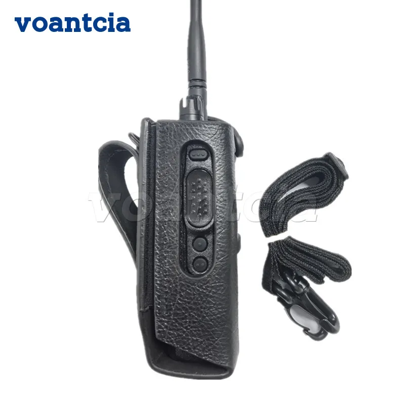 Voor Motorola R7 Walkie Talkie Tweeweg Radio Lederen Beschermhoes Schouderholster