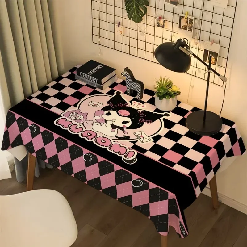 sanrio anime peripherals Kuromi cartoon kawaii study  table mat living room table cloth dressing table dustproof cloth