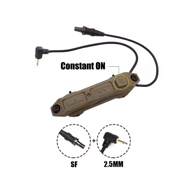 Tactical Augmented Pressure Remote Dual Function Switch,Suitable For PEQ-15, DBAL-A2, M300, M600, Weapon Flashlight