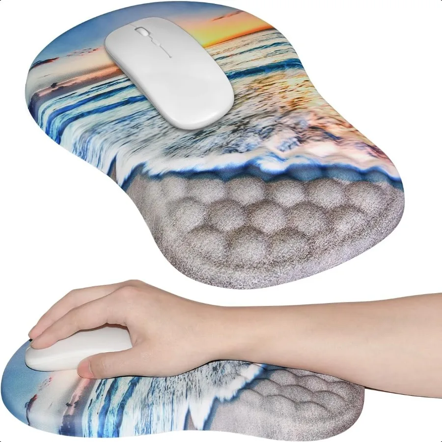 

Ergonomic Mouse Pad Wrist port with Massage Design Memory Foam Wrist Rest Pain Relief Mousepad with NonSlip PU Base Mouse Pads