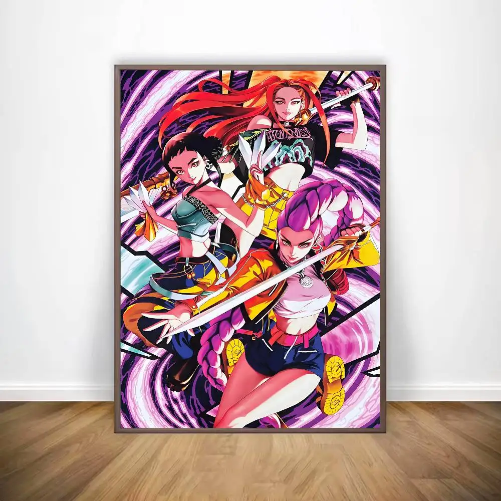 فيلم KPop D-Demon H-Hunters ملصق معرض يطبع ذاتية اللصق ديكور المنزل الديكور صور مطبوعة للحوائط غرفة المعيشة