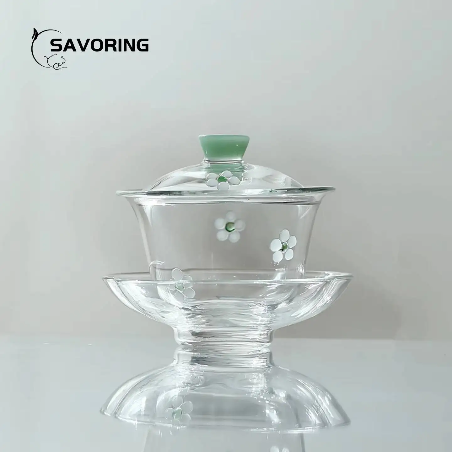 Heat-Resistant Thickened Glass Gaiwan Tea Bowl Tool Cup Kung Fu 100 Ml Jingdezhen Puera Maker Chinese Porcelain Cups Puer Oolong