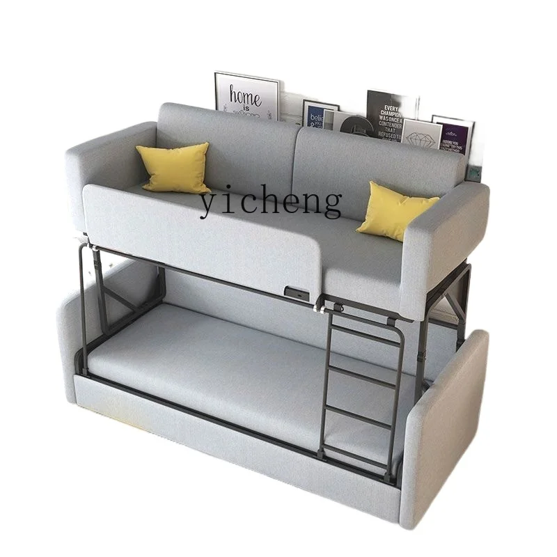 ZK simple double folding sofa bed single leisure living room sofa three-fold bed upper and lower bunk sofa bed