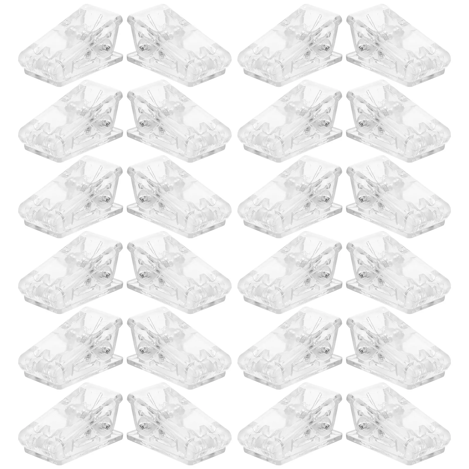 

60pcs Transparent ID Holder Clips for Paper Hanging Spring Badge Student Office Supplies Sturdy Wear Resistant Multi Use