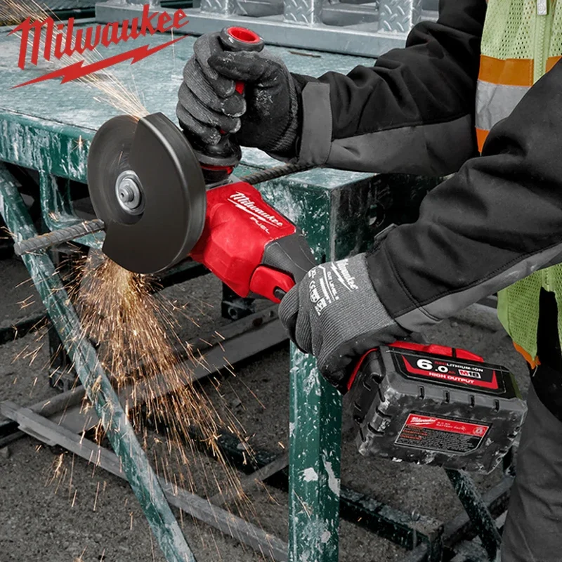 

100%MILWAUKEE M18 FSAG125XPDB Angle Grinder 125 MM Flathead Braking Paddle Switch Anti-vibration Power Tools M18 FUEL Grinder