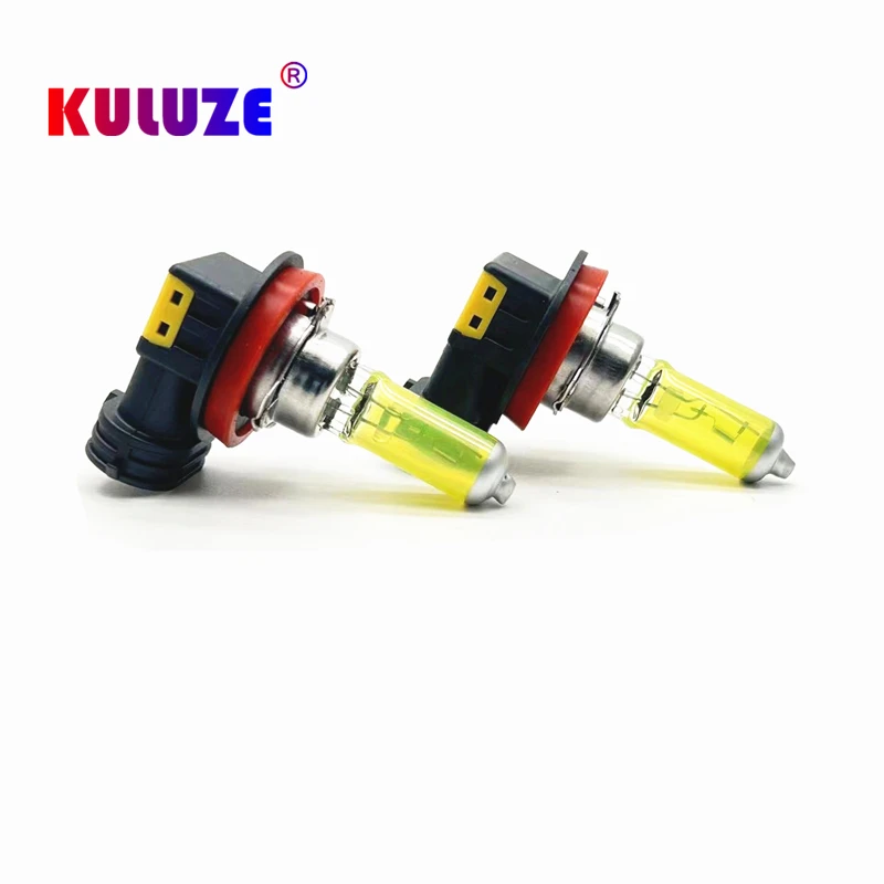 2 Pcs H8 12V 35W Yellow 3000K Lights Car Headlight Auto Fog Lamps Halogen Bulbs