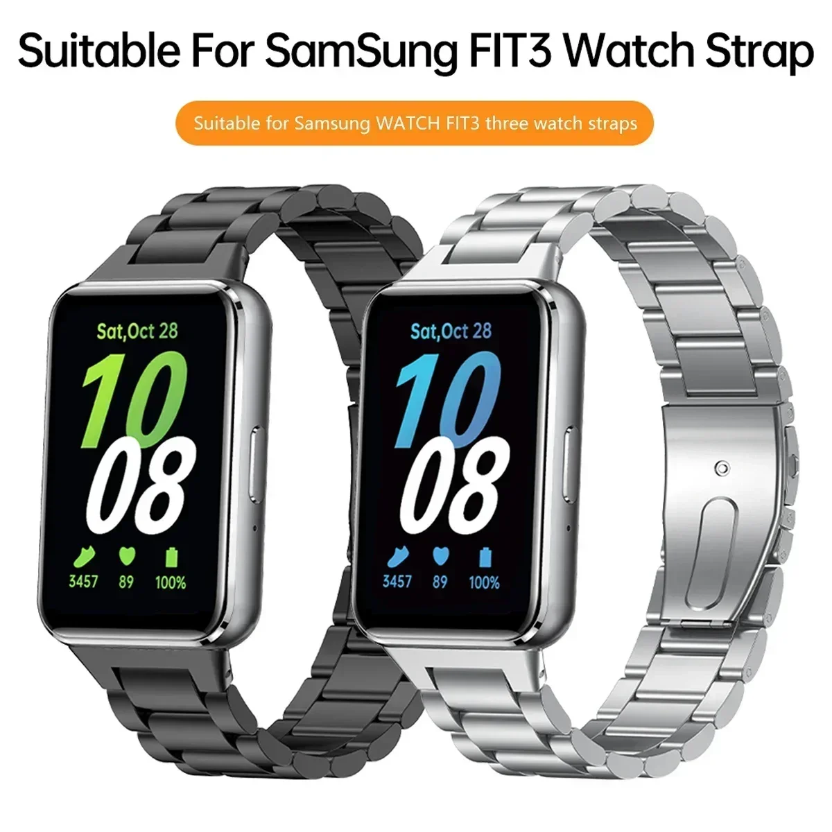 

Metal Strap for Samsung Galaxy Fit 3 R390 Stainless Steel Bracelet Replacement Wristband for Samsung Galaxy Fit3 Band