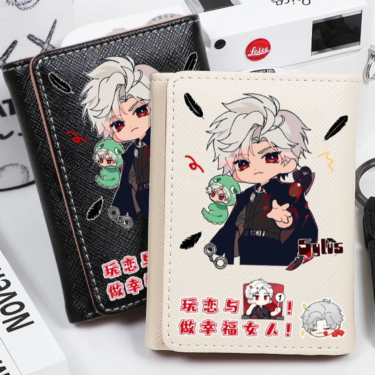 Anime Love and Deepspace Sylus Cosplay Card Bag Accessory Cartoon Billfold Notecase Ornament Mascot Student Wallet Purse Gift