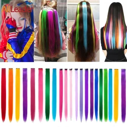 Alileader Synthetic One Clip In Hair 20 Inches One Clip In Hair Extention Hairs Colorful Synthetic Clips More Durable Straight