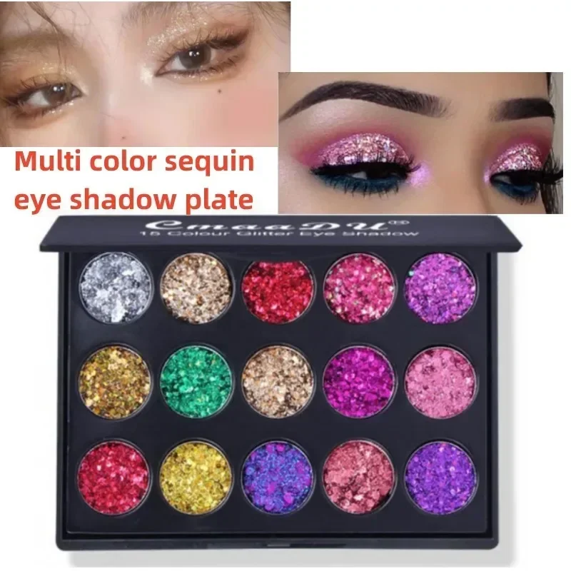 15 Kleur Oogschaduw Palet Blijvende Diamant Pailletten Glinstering Glitter Nagel Glitter Gel Markeerstift Make-Up Party Cosmetica Polychroom