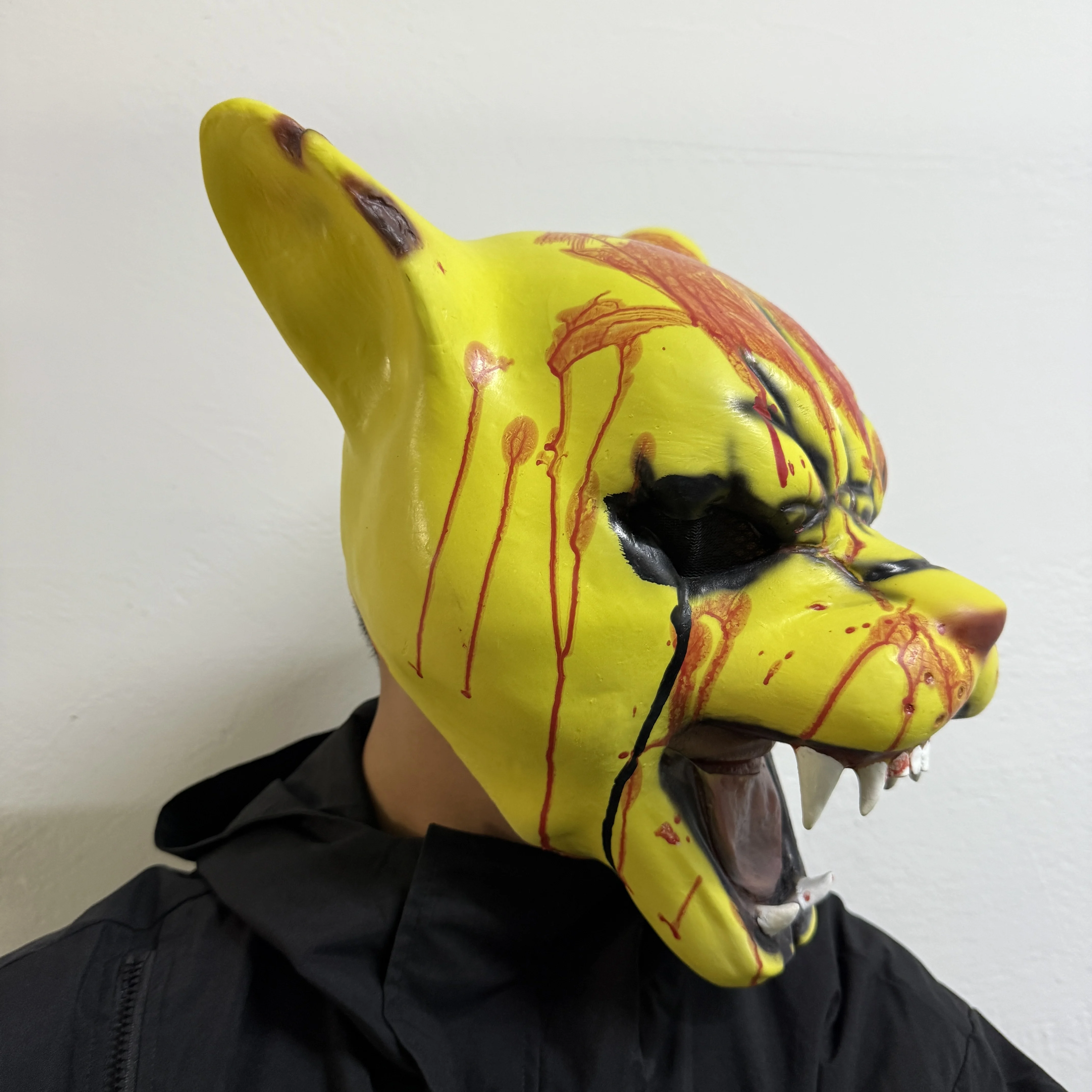 Erschreckendes Biest Miami Tony Mask Bloody Tiger Style Erschreckende Latexmaske | Halloween Party Rollenspiel Kostüm Requisiten, geeignet – Detail 1