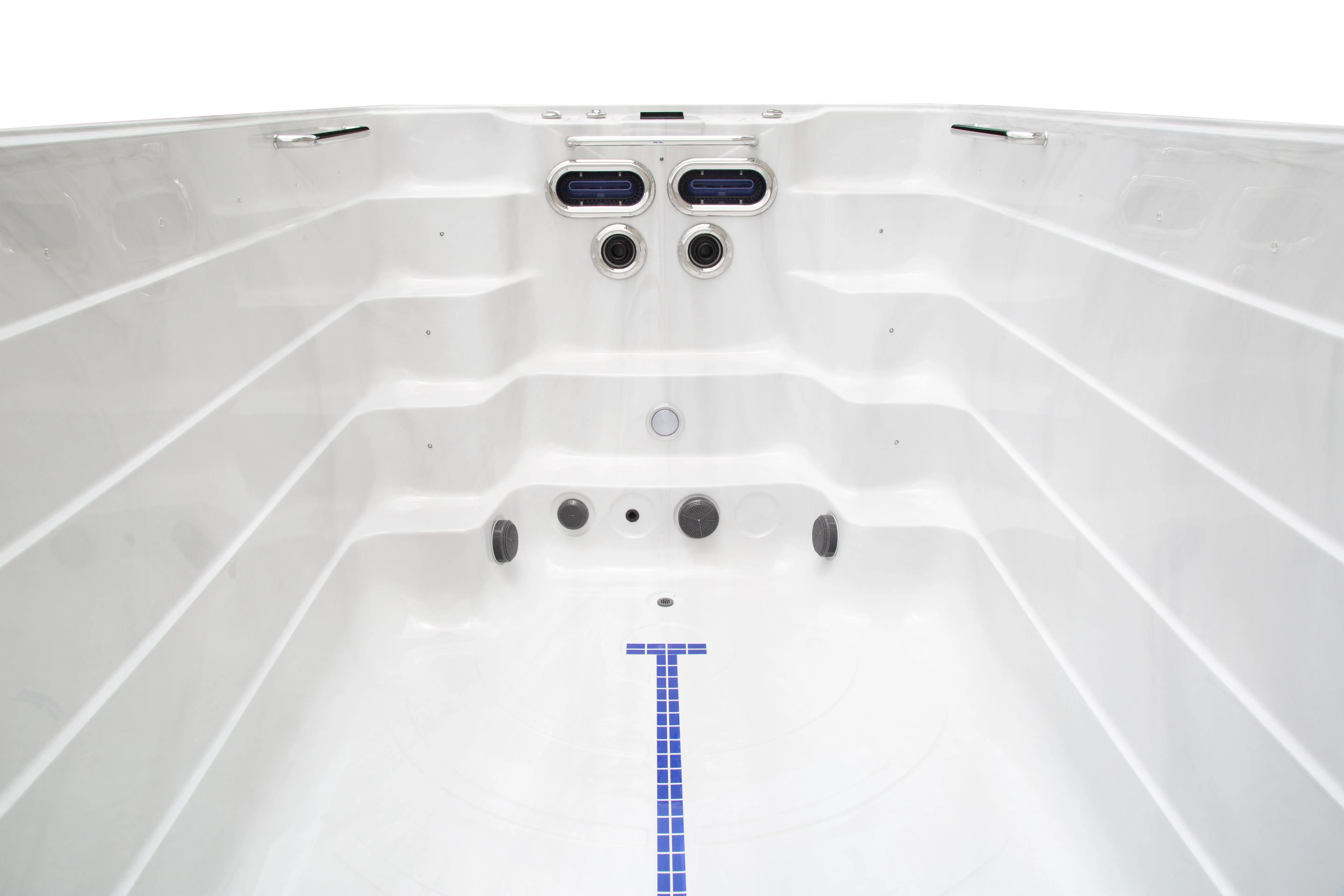 Dual Zone oberirdisches 6-Personen-Schwimmbad, Whirlpool, rechteckig, endloser Pool mit Massagefunktion für den Einsatz in Hotelvillen im Innen- und Außenbereich