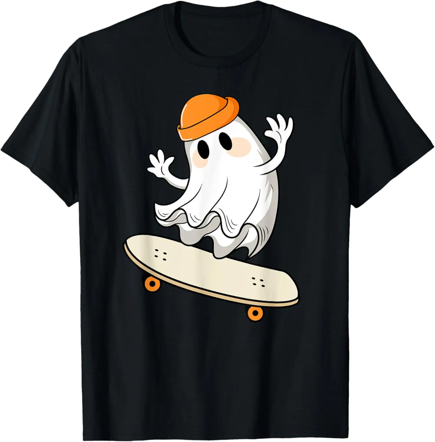 Halloween Ghost Skateboard Tee Shirt Halloween Skateboarding T-Shirt