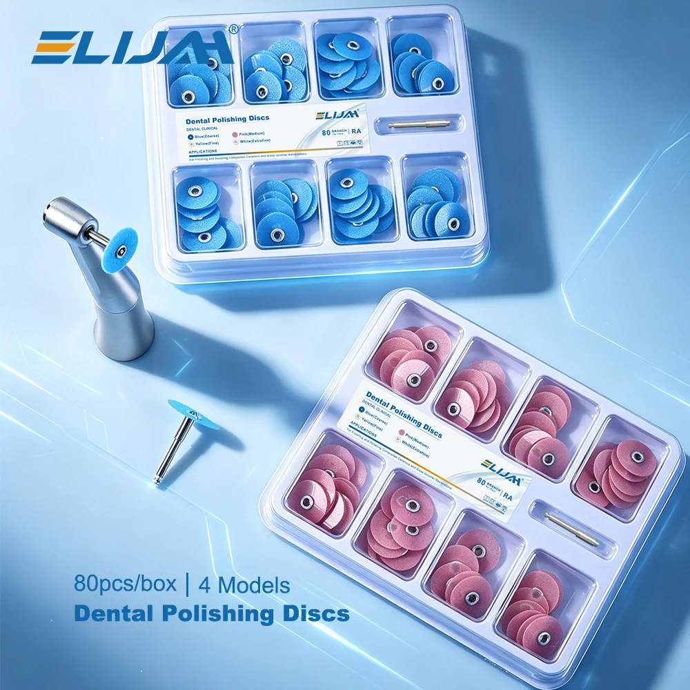 

Dental Polishing Discs 14mm 80Pcs/Kit Coarse to Extra-Fine Composite Finishing Discs Shank Teeth Whitening Material Dentist