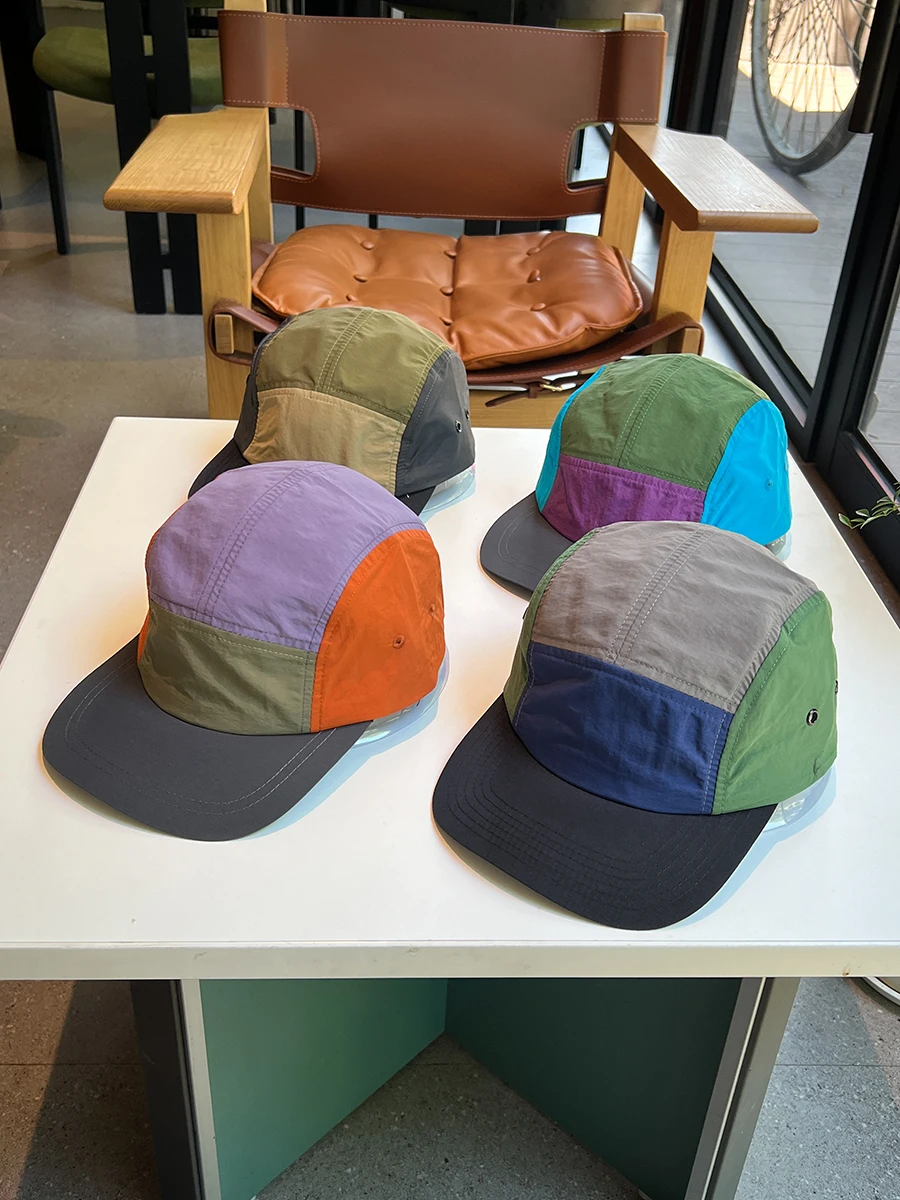 التجفيف السريع حافة مسطحة خمسة ألواح قبعة التزلج في الهواء الطلق الهيب هوب قبعة بيسبول الرياضة حماية من الشمس للجنسين #4