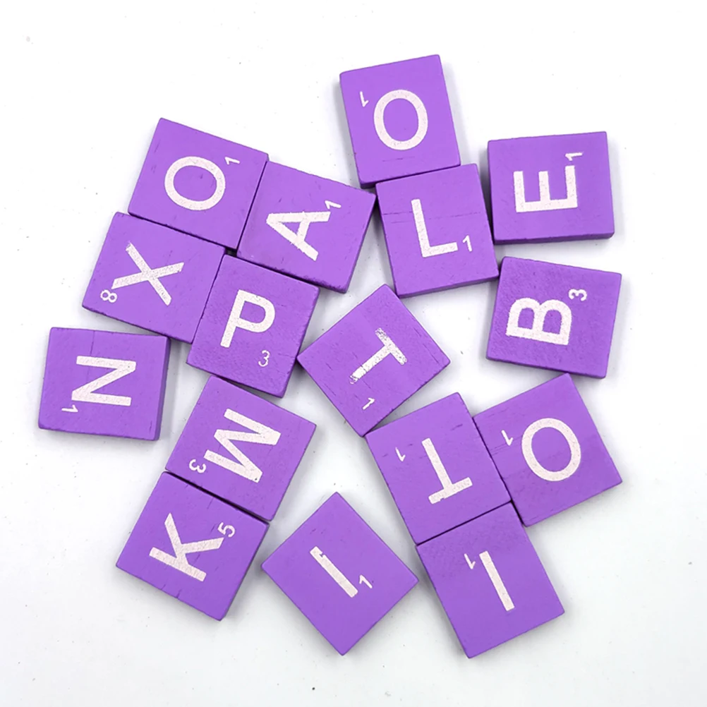 100pcs Blocks for Crafts Smooth Surface DIY Alphabet Puzzle Wood Chips Kids Toys Baby Learning Educational Game