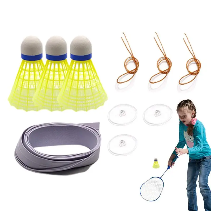 Indoor Badminton Set Suspending Badminton Practice Aid Rebounder Kit Sports Toys Single Player Training Equipment For Beginners