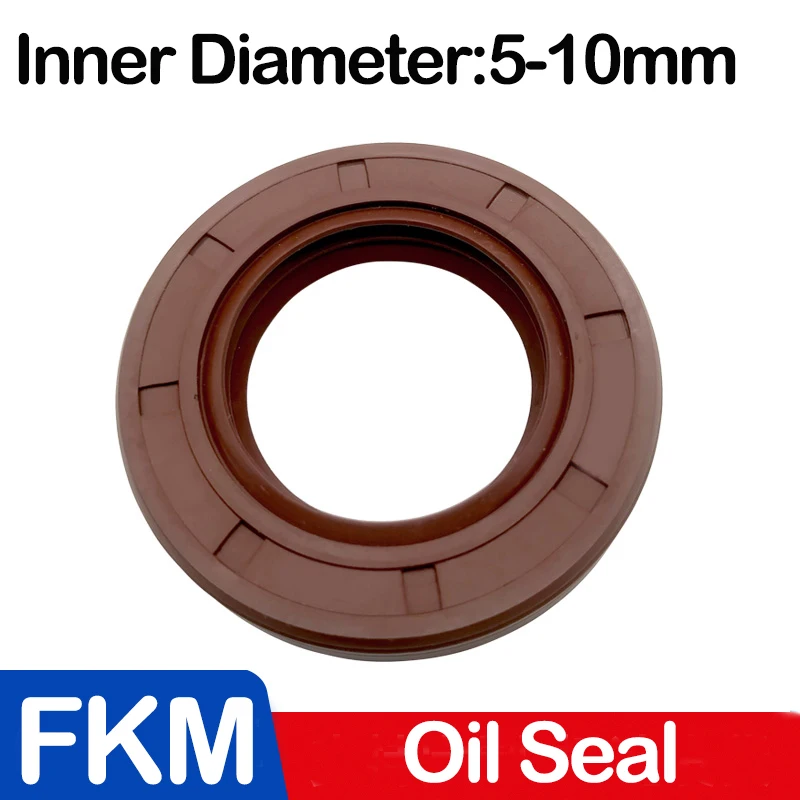 

ID 5/6/7/8/9/10 мм, коричневый каркасный сальник FKM TC, прокладка из фторкаучука, кольца, крышка, двойная кромка с пружиной для подшипника ID * OD * THK