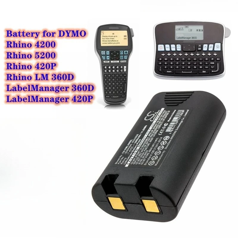 Portable Printer Battery S0895840, W002856 for DYMO R5200,LM360D,LM420P,Rhino 420P,Rhino 5200,Rhino 4200,LabelManager 360D,420P