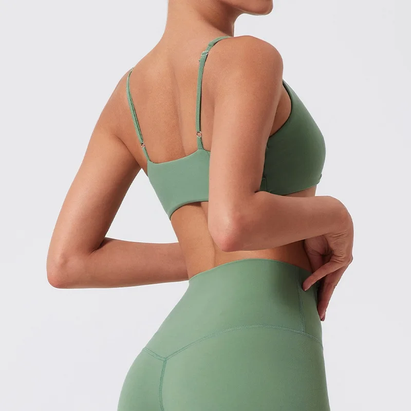 Sports Bra Shockproof Push Up Gym Top Women Quick-Dry Yoga Clothes Pleated Design Brassiere Workout Crop Top Female