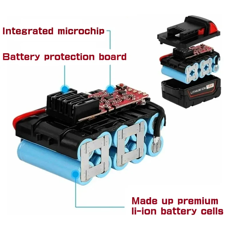 High Capacity 18V 9Ah/12Ah Li-ion Battery for Milwaukee M18 XC Lithium Battery 48-11-1860 48-11-1850 48-11-1840 48-11-1820