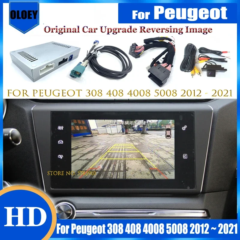 

Plug & play Interface Reversing camera For Peugeot 308 408 4008 5008 2012 ~ 2021 Original screen upgrade Rear Camera Adapter