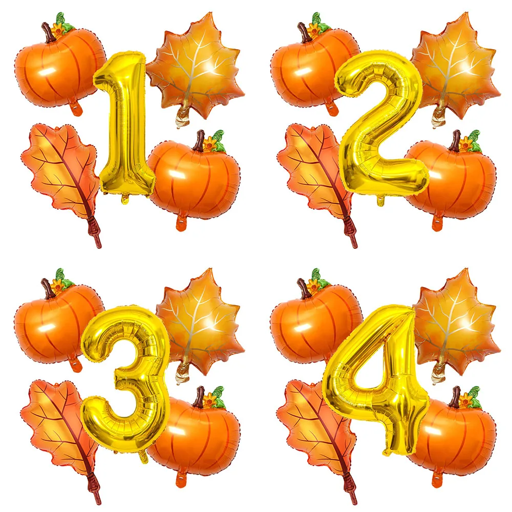 5Pcs Pumpkin Balloon with 32