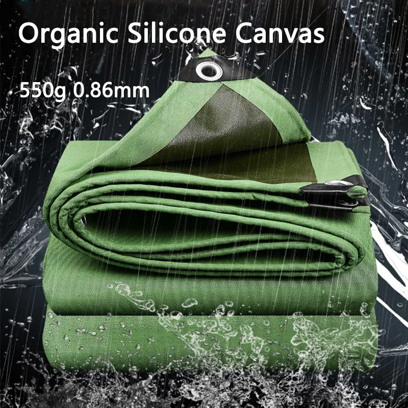 

550GSM Outdoor Rainproof Organic Silicone Cloth Tarpaulin Camping Tent Mat Pergola Canopy Awnings Garden Waterproof Tarp Cover