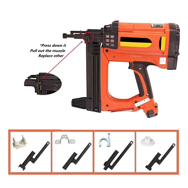 GSR40 Cordless Lithium Battery Power Concrete Nail Gun, poderoso Gás Nails, poderoso, Hot Sale, Gás Powered