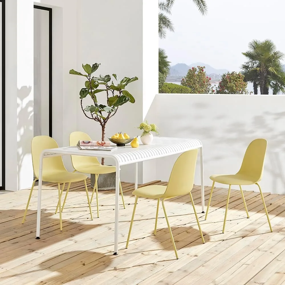 Minimalistyczne przemysłowe plastikowe krzesło do jadalni z metalową nogą, szybki montaż, odpowiednie do kawiarni wewnętrznych i zewnętrznych