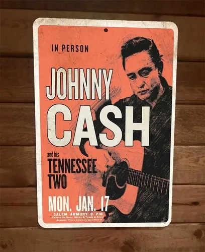 Johnny Cash and the Tennessee Two  Metal Wall Music Sign Poster