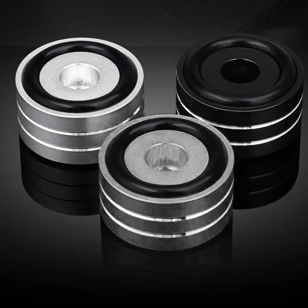 

4 pcs 40mmx20mm Black Speaker Feet Pads Aluminum Shock Absorbing Anti Slip Rubber Speaker Isolation Feet Accessories