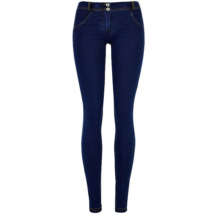 Women Stretch Denim Jeans Skinny Tight Peach Hips Push Up Shape Pencil Pants Super Elastic Low Waist Fitness Leggings Slim Xs