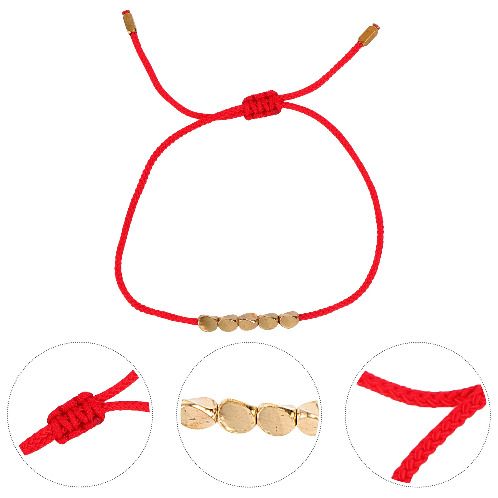 

Red String Braided Layered Beading Friendship Bracelet H Stack Wrist Chain Copper Bead H made Jewelry Accessories