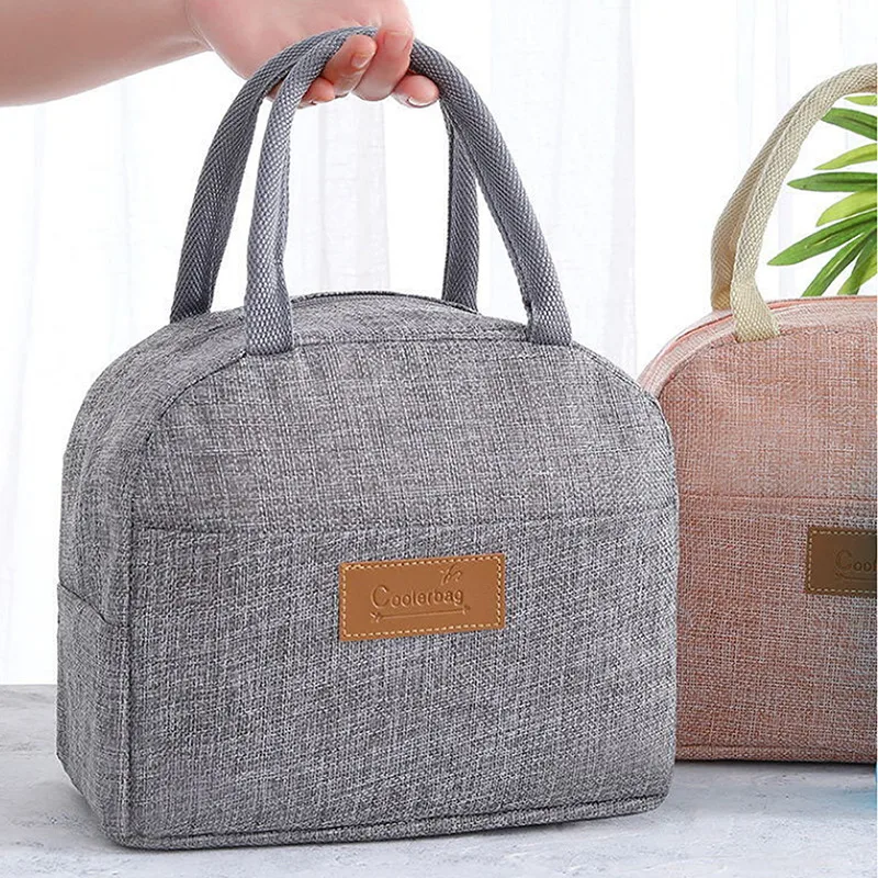 New Fresh Cooler Bags Waterproof Nylon Portable Zipper Thermal Oxford Lunch Bags For Women Convenient Lunch Box Tote Food Bags