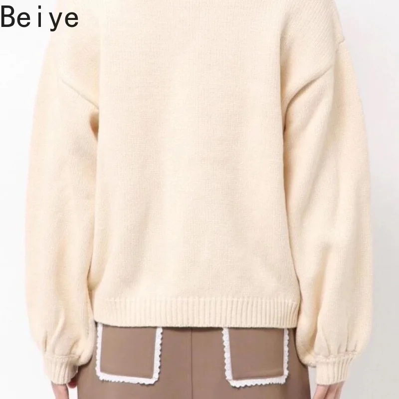 Women Sweet Kawaii Big Bow Knit Sweater Color Block Loose Long Sleeve Jumpers Ladies Japanese Lolita Style Knit Pullover Tops