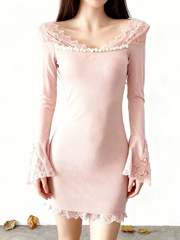 

Новое женское зимнее платье-футляр Pure Desirable Sexy Bodycon: Сексуальное, приталенное, с V-образным вырезом и расклешенными рукавами, в стиле Sweet Spicy Girl.